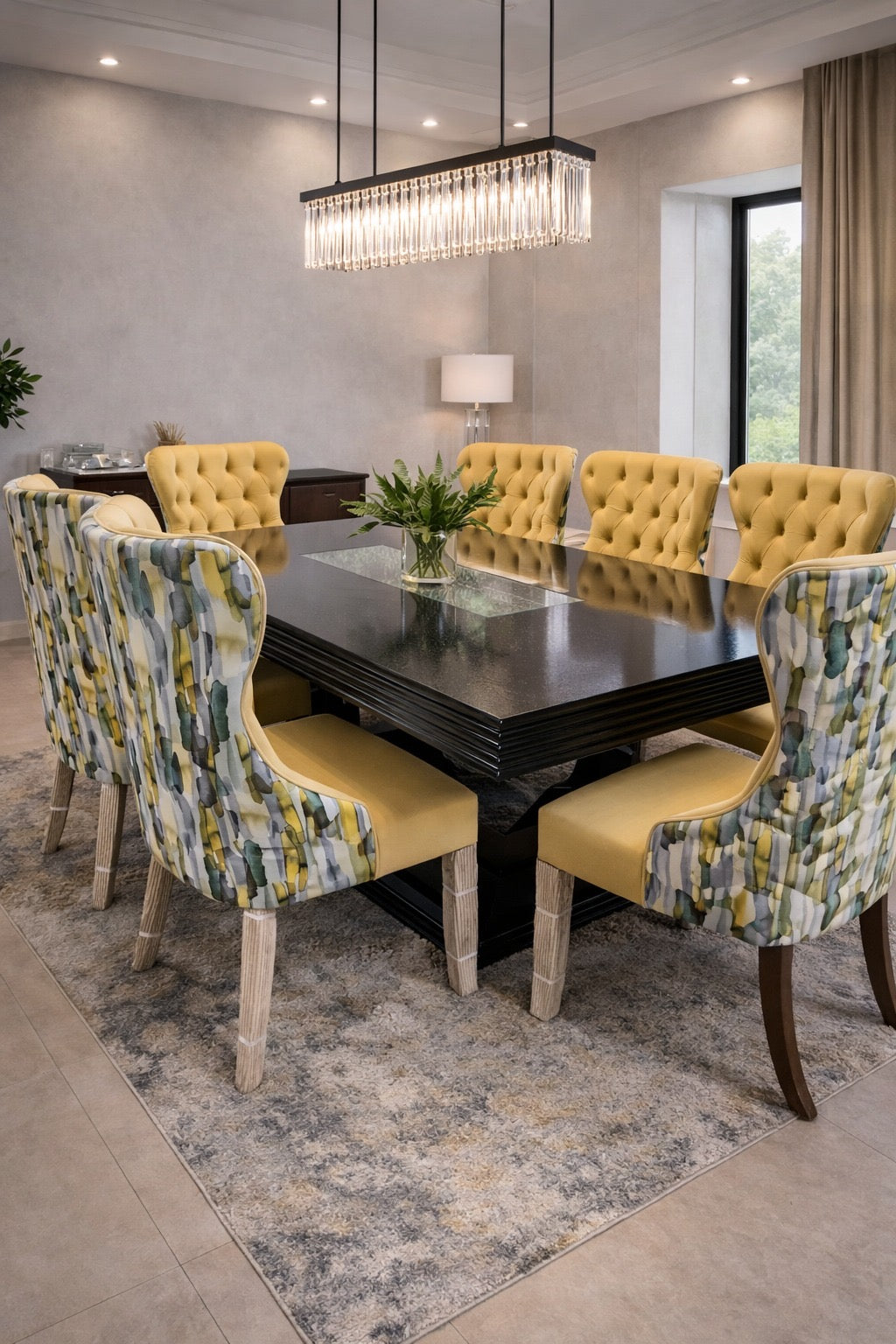 Multi coloured dining set